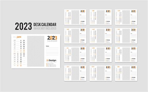 2023 Desk Calendar Template, Monthly Desk Calendar, Table Calendar 2023 ...