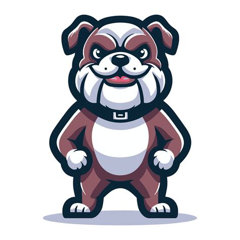 AI generated Cute cartoon bulldog puppy mascot character design vector ...