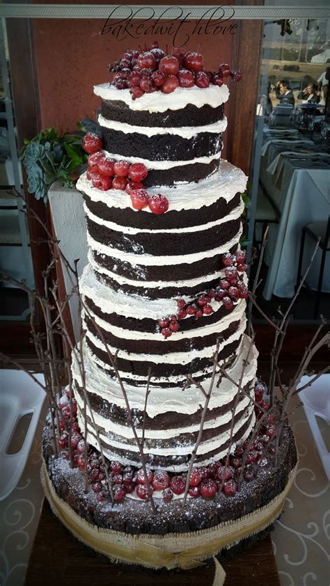 Naked Black Forest Wedding Cake
