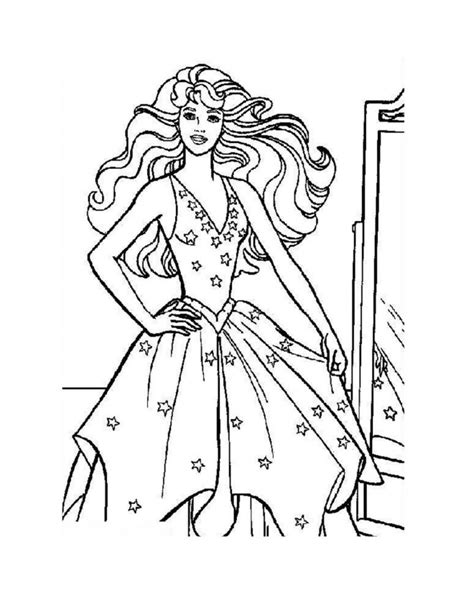 Coloriage Princesse Barbie Pour Filles Dessin Gratuit Imprimer