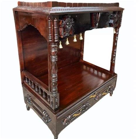 Traditional Dark Brown Teak Wood Temple For Worship Size Dimension 4