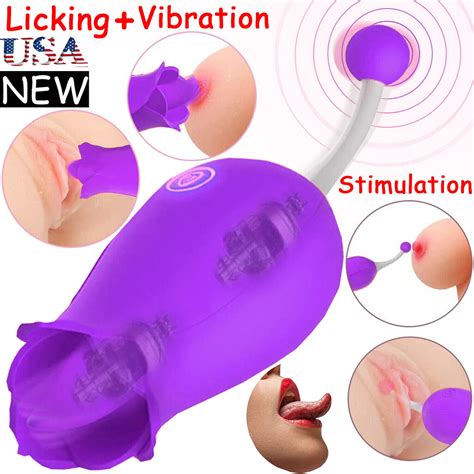 Rechargeable Rose Clit Licking Vibrator Tongue Women G Spot Electric Oral Sextoy Ebay