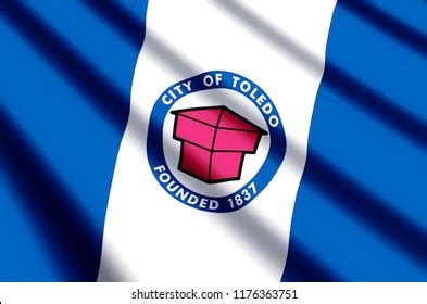 Toledo Ohio D Wrinkled Flag Illustration Stock Illustration