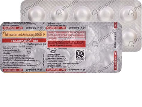 Telmikind Am 40mg Strip Of 10 Tablets Uses Side Effects Price