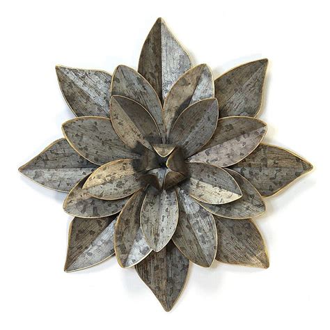 Stratton Home D Cor Layered Galvanized Metal Flower Gold Metal Flower