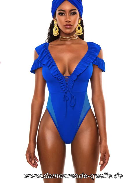 Neuheiten One Pieces Bikini Badeanzug In Blau Damenmode