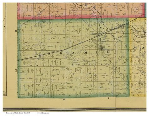 Loramie Ohio Old Town Map Custom Print Shelby Co Old Maps