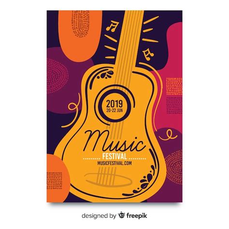 Plantilla De Poster De Festival De M Sica Dibujado A Mano Vector Gratis