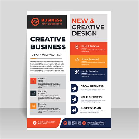 Modern informational flyer template brochure - freepng