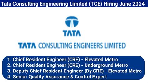 Tata Consulting Engineering Limited TCE Hiring June 2024 Exciting