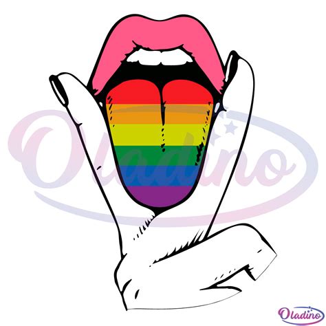 Free Lgbt Pride Lesbian Tongue Svg Digital File Rainbow Tongue Lgbt