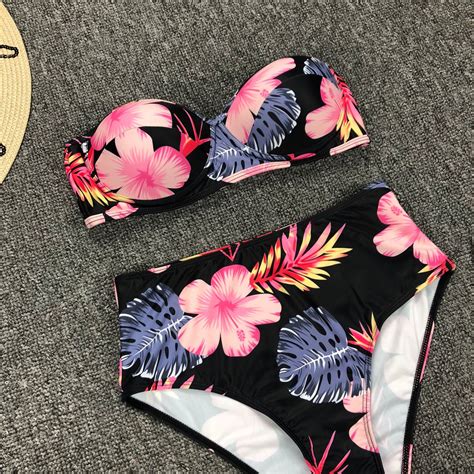 Sexy High Waist Bikini Split Swimsuit Set On Luulla