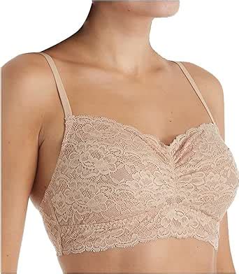 Montelle Women S Wirefree Cup Sized Stretch Floral Lace Bralette Nude