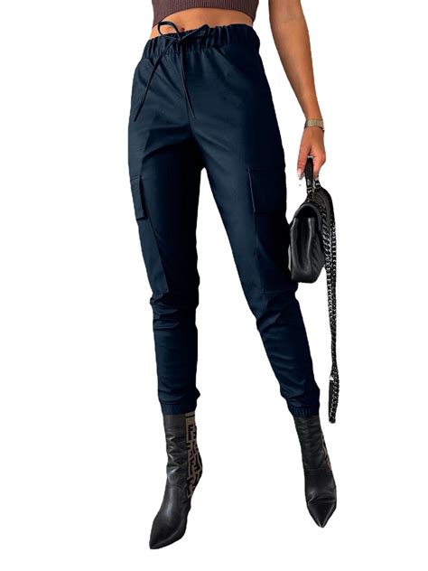 Womens Matte Leather Pants Gathered Waist And Ankles Zwickrr Apparel