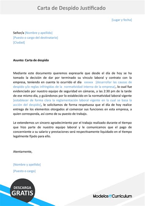 Carta De Un Despido Injustificado Vrogue Hot Sex Picture