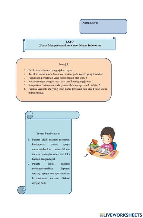 Upaya Mempertahankan Kemerdekaan Worksheet Live Worksheets