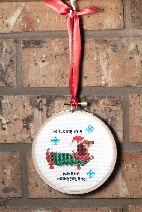 Dachshund Wiener Wonderland Cross Stitch Pattern Pdf Etsy Cross