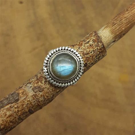 Labradorit Edelstein Ring Handgemacht Blau Feuer Ring Februar