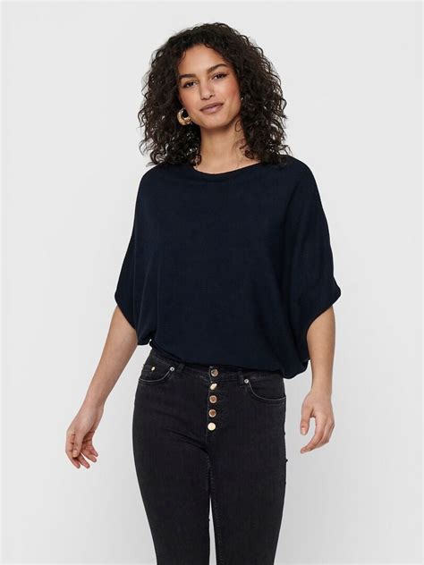 Pull Jdy Manches Chauves Souris Bleu Marine Kiabi