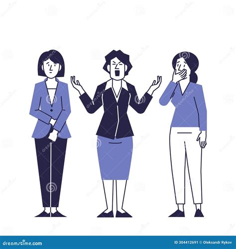 Hysteria, scandal at work. stock illustration. Illustration of deadline