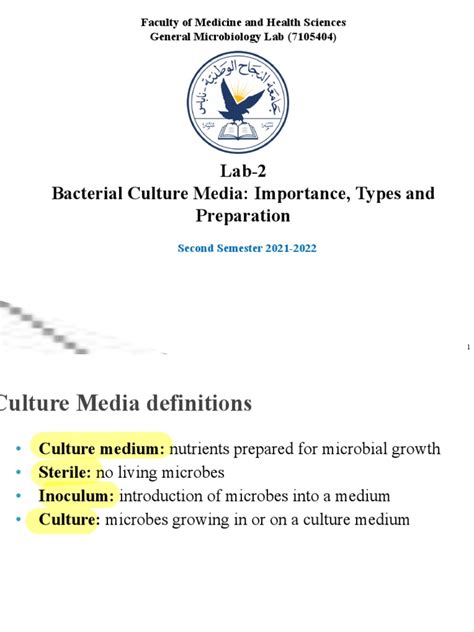 Faculty Of Medicine And Health Sciences General Microbiology Lab