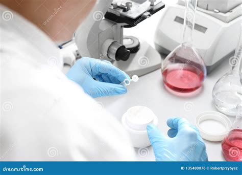 Production of Cosmetics. Research in the Laboratory. Stock Photo ...