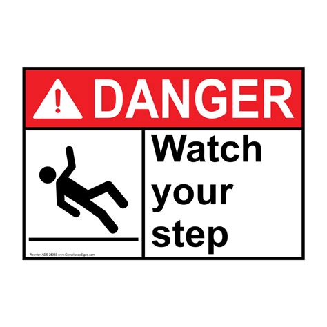 Ansi Caution Step Up Watch Your Step Sign Ace 9498 Industrial Notices