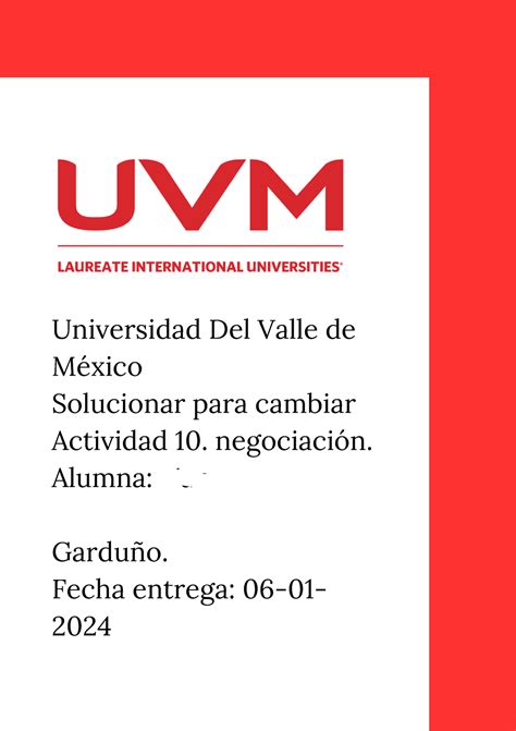 Act Solucionar Para Cambiar Universidad Del Valle De M Xico