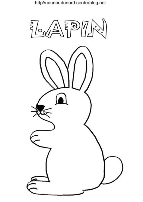 Coloriage Lapin Maternelle Facile