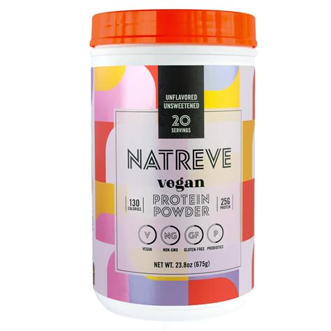 4 Pack Natreve 100 Vegan Protein Powder Unflvrd Unswtnd 23 8oz