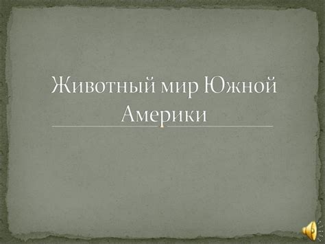 Животный мир Южной Америки - презентация онлайн
