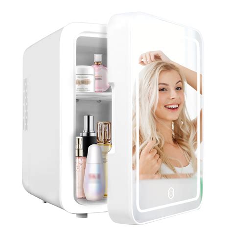 Juturnas Mini Makeup Fridge Skincare Fridge With Cooler Or Warmer Ac Dc Powered With Led Light