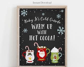 Hot Chocolate Bar Sign Hot Chocolate Party Rose Gold Hot Etsy