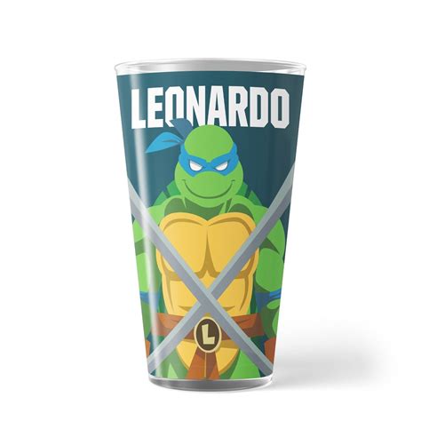 Teenage Mutant Ninja Turtles Leonardo 17 Oz Pint Glass Paramount Shop