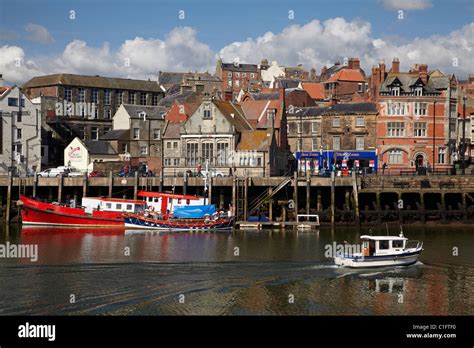 Fishing Boats And River Esk Whitby North Yorkshire England United