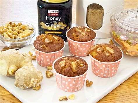 Honey Ginger Walnut Lactation Muffins Bakeshop Singapore Whisk Fold