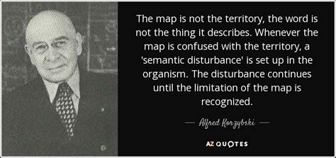 Alfred Korzybski quote: The map is not the territory, the word is not...