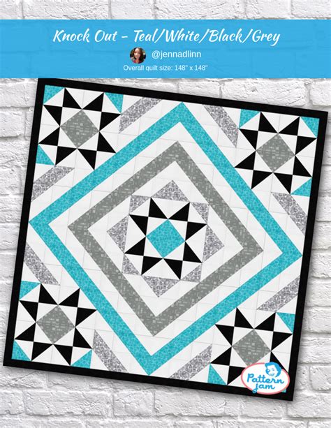 Knock Out Tealwhiteblackgrey Quilts Teal Quilt Black And White