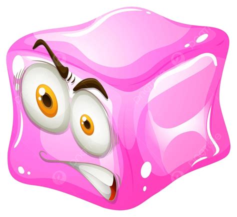 Pink Cube With Angry Face Mouth Pink Face Vector Mouth Pink Face Png