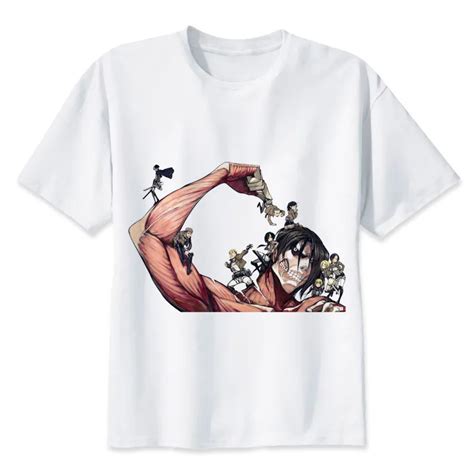 Shingeki No Kyojin T Shirt Men T Shirt Fashion T Shirt O Neck White