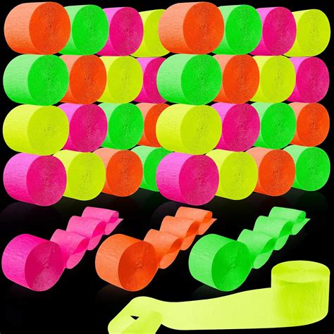 Amazon 36 Rolls Glow In The Dark Streamers Party Streamer Crepe