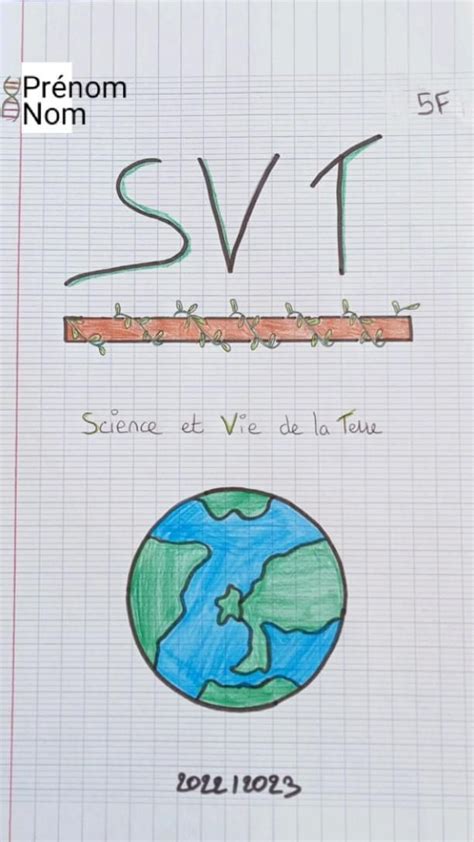 Page De Garde Svt Dessin De Couverture Couvertures De Cahier Pages