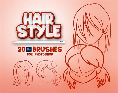 20 Photoshop Woman Hairstyle Brushes Adobe Fresco Man Hairdo Brushes Haircut Stamp Adobe