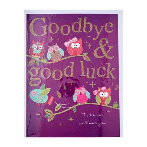 Gifts Greetings Piccadilly Farewell Card Goodbye Good Luck Twit