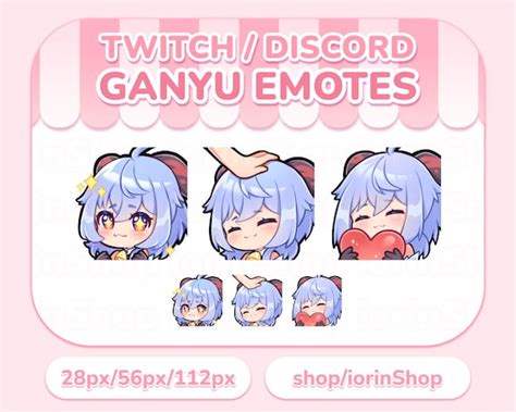 Ganyu Genshin Impact Emote Set Twitch Discord Streamer Etsy France