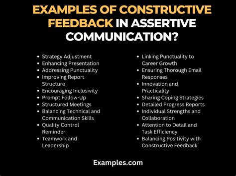 Constructive Feedback In Assertive Communication 19 Examples How To