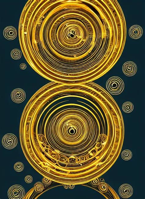 Interlocking Golden Rings With Many Eyes Floating Stable Diffusion