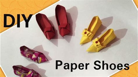 How To Make Doll Shoes With Paper Make Mini Paper Shoe Origami Diy