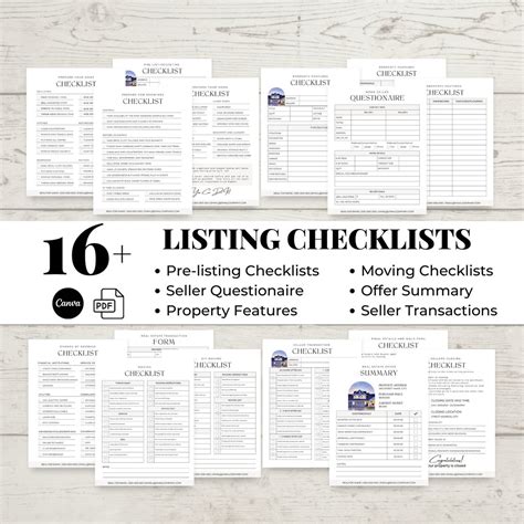 Real Estate Listing Agent Checklist Template Bundle Checklists For