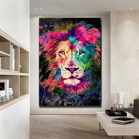 Colorful Lion Paintings